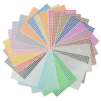 Foccts 25 Colors 6Mm Round Dot Stickers, Small Color Coding Circle Dot