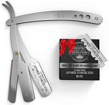 Straight Edge Barber Razor for Close Shaving - Professional Straight Blade Ra...