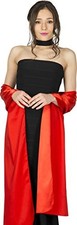 Satin Shawl Bridesmaid Wedding Wrap Scarf 19W x 95L Red