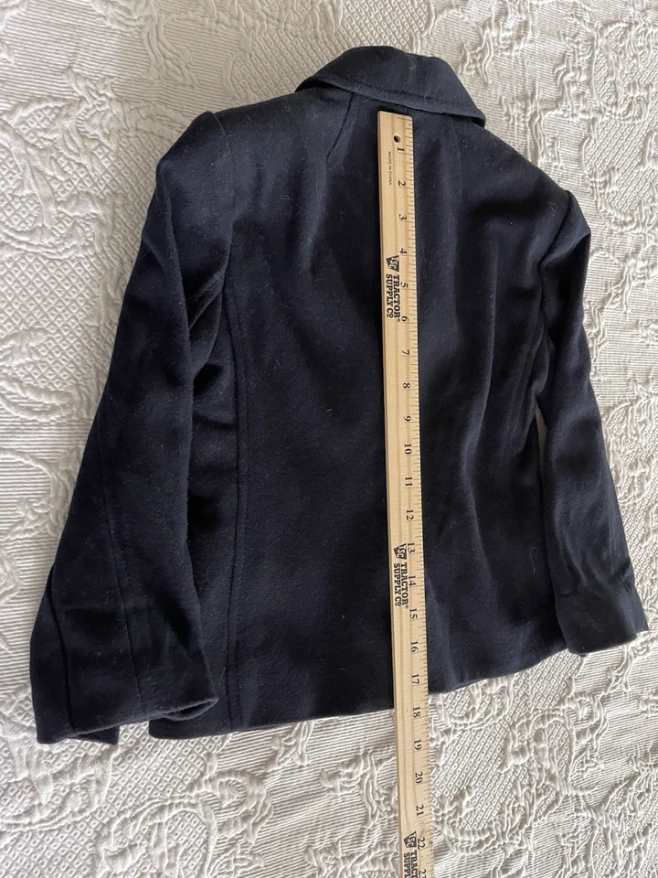 Blazer Abercrombie Azul Marino Bordado Cresta Mezcla Lana Niña Mediano Nuevo con Etiquetas $99.50 Foto 4 de 4