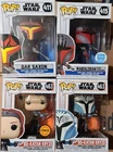 Star Wars Funko Pop Mandalorian & Grogu Bo-Katan Gar Saxon Mandalore Comando Lot