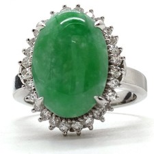 NO TARIFF Jewelry Ring Jade 5.13ct Platinum 2656344