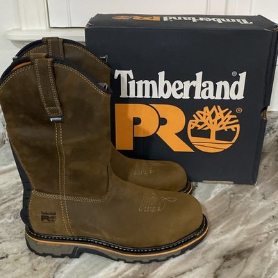 Men's Timberland Pro True Grit Work Boots Waterproof Composite Safety Toe NEW