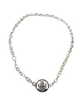 Vintage Anne Klein Chunky Round Silver-Tone 90s Y2K Hardware Chain Link Belt 36