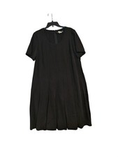 Harvé Benard Womens Black Pleated Dress Size 20W Short Sleeves Polyester