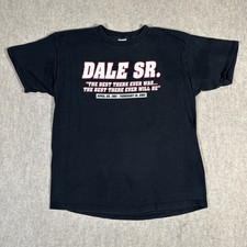 Vtg DALE EARNHARDT Sr T-Shirt Large NASCAR 1951-2001 death memorial Black