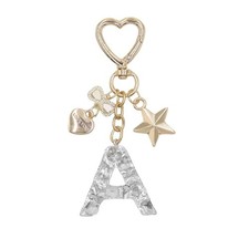 Cute Initial Letter Keychain for Women Girls Heart Shape Keychain Charm for P...