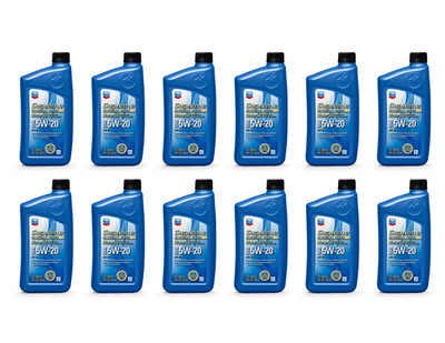 Chevron Supreme 5W-20 Synthetic Blend Motor Oil, Case of 12 - 1 Quart Bottles