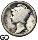 1916-D Mercury Dime *Most Coveted Date In Series* Bids:1000, Key Date
