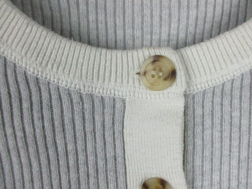 Faherty Sweater Women's Small Gray Mikki Henley Cashmere Organic Cotton Ribbed * - Picture 7 of 13