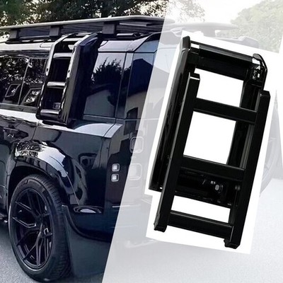Glossy Black Foldable Side Window Step Ladder for Defender L851 110 2020-2026