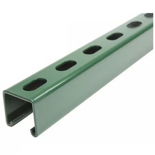 Single Channel Strut, Slotted, Steel, Painted, 9/16 In X 1-1/8 In Hole Size,
