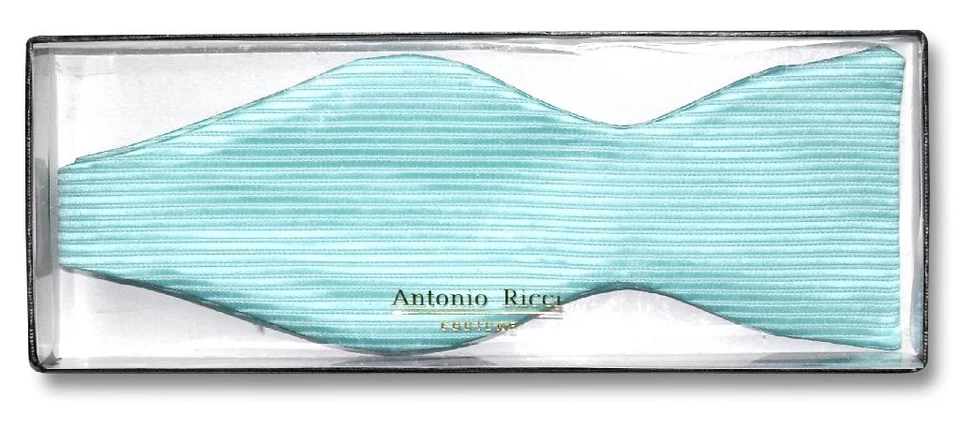 Antonio Ricci SELF TIE Галстук-бабочка Однотонный БИРЮЗОВЫЙ ЗЕЛЕНЫЙ Цвет Ребристый мужской галстук-бабочка - Изображение 2 из 3