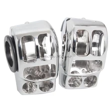 A Pair Chrome Switches Housing Covers For Harley Touring Street Glide 2014-23