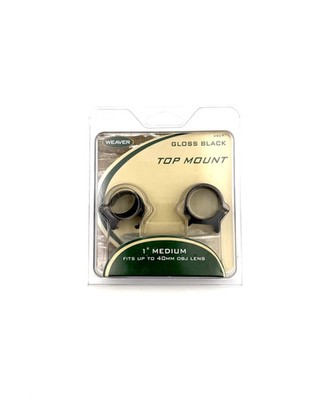 Weaver Top Mount - Gloss Black 1  Medium - Fits up to 40mm Obj Lens