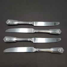 TOWLE Stainless Dinner Knife London Shell Flatware JAPAN Set 4 Pcs Vtg
