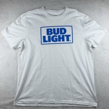 Bud Light White T-Shirt Size XL Volunteer Made In USA EUC