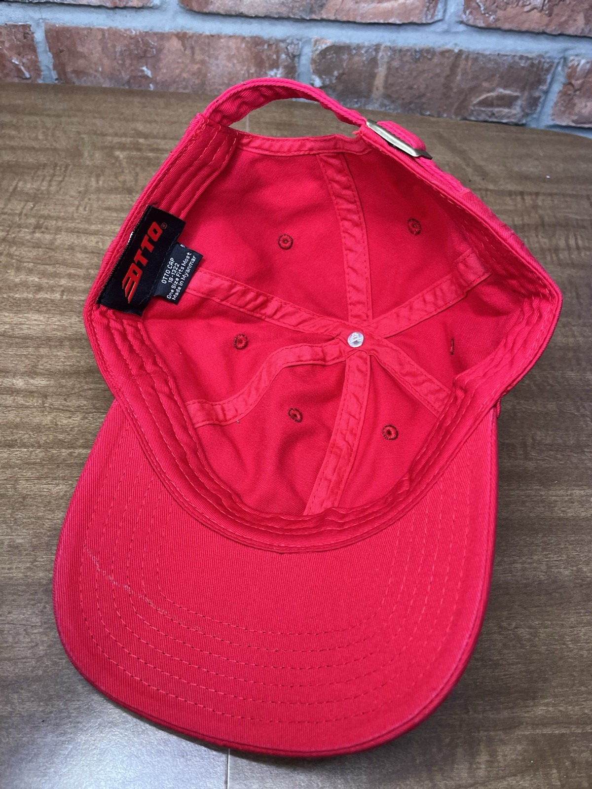 Plain Blank Solid Red Otto Strapback Buckle Adjus… - image 5