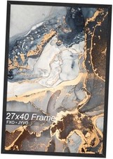 Engineered Wood Frame, Black Picture Frame for 27 x 40 Inch Poster 27x40 1