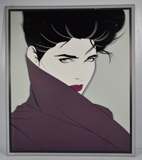 Vintage Patrick Nagel Art Print Fashionable Woman 1980's Retro Fashion 27x24"