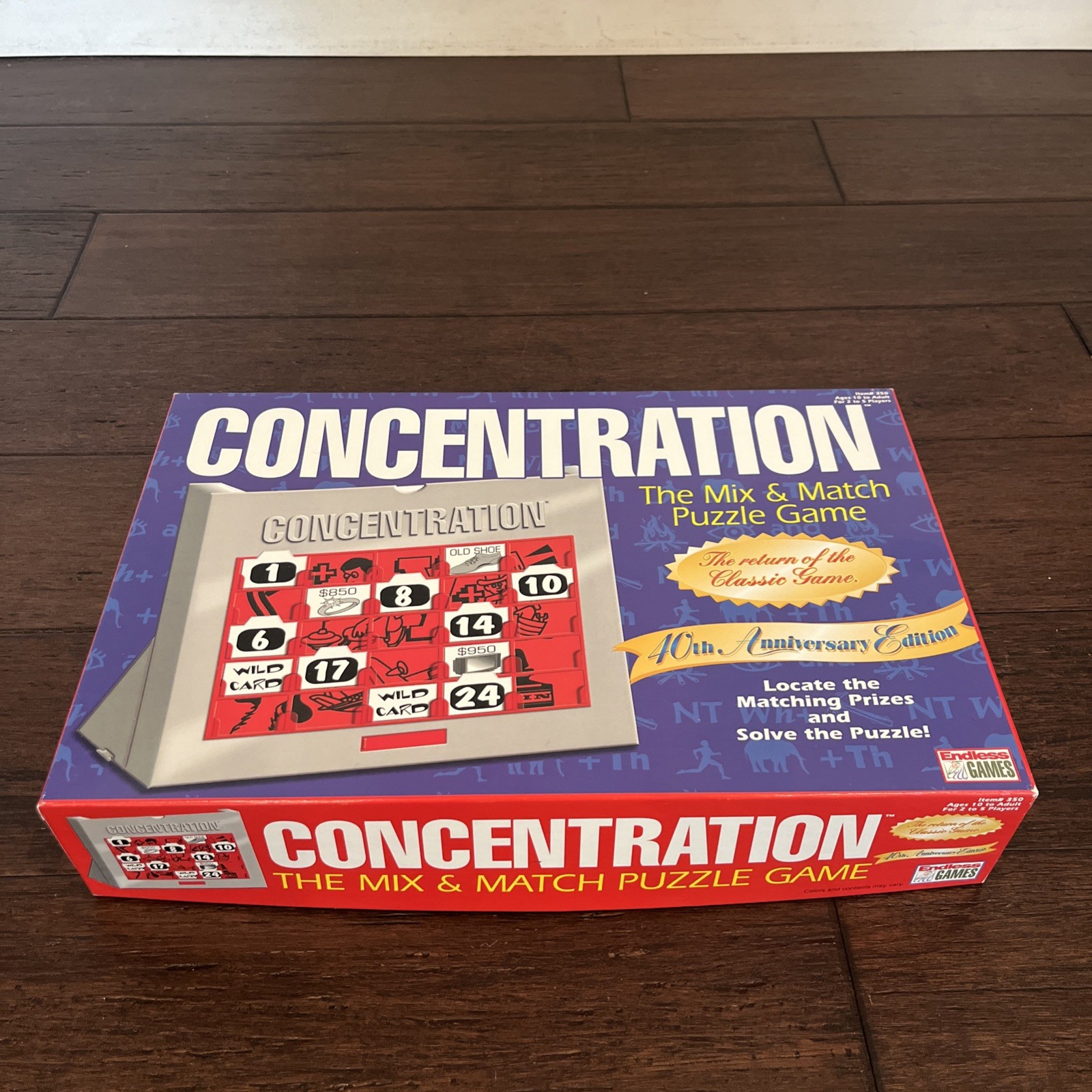 Concentration Board Game 40th Anniversary Edition Endless Games 1998  Complete!