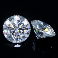 Paire de diamants ronds 3,40 mm taille brillante VVS1 couleur DE certifiée na...