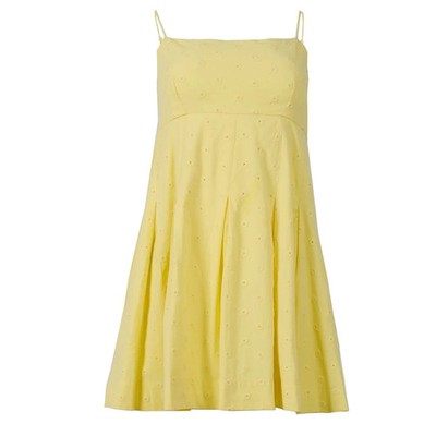 Damson Madder Iris Minikleid Butter Broderie gelb Größe 14 (Sekunden)