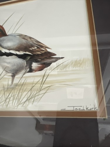 Joel Kirk Pair Of 2 Vintage Wildlife Duck Signed 15x13 Framed & Matted Art Print - Picture 8 of 9