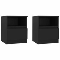 Nachttisch Set 2 StüCk Schwarz Holzwerkstoff 40X40X50 Cm
