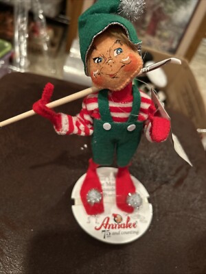 Annalee Silver Sparkle Elf ~Painter Doll Artist Craft 2013 75th Anniversary
