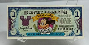 1993 Series Walt Disney Dollar - Mickey's 65th Mickey Mouse w/ Original Envelope