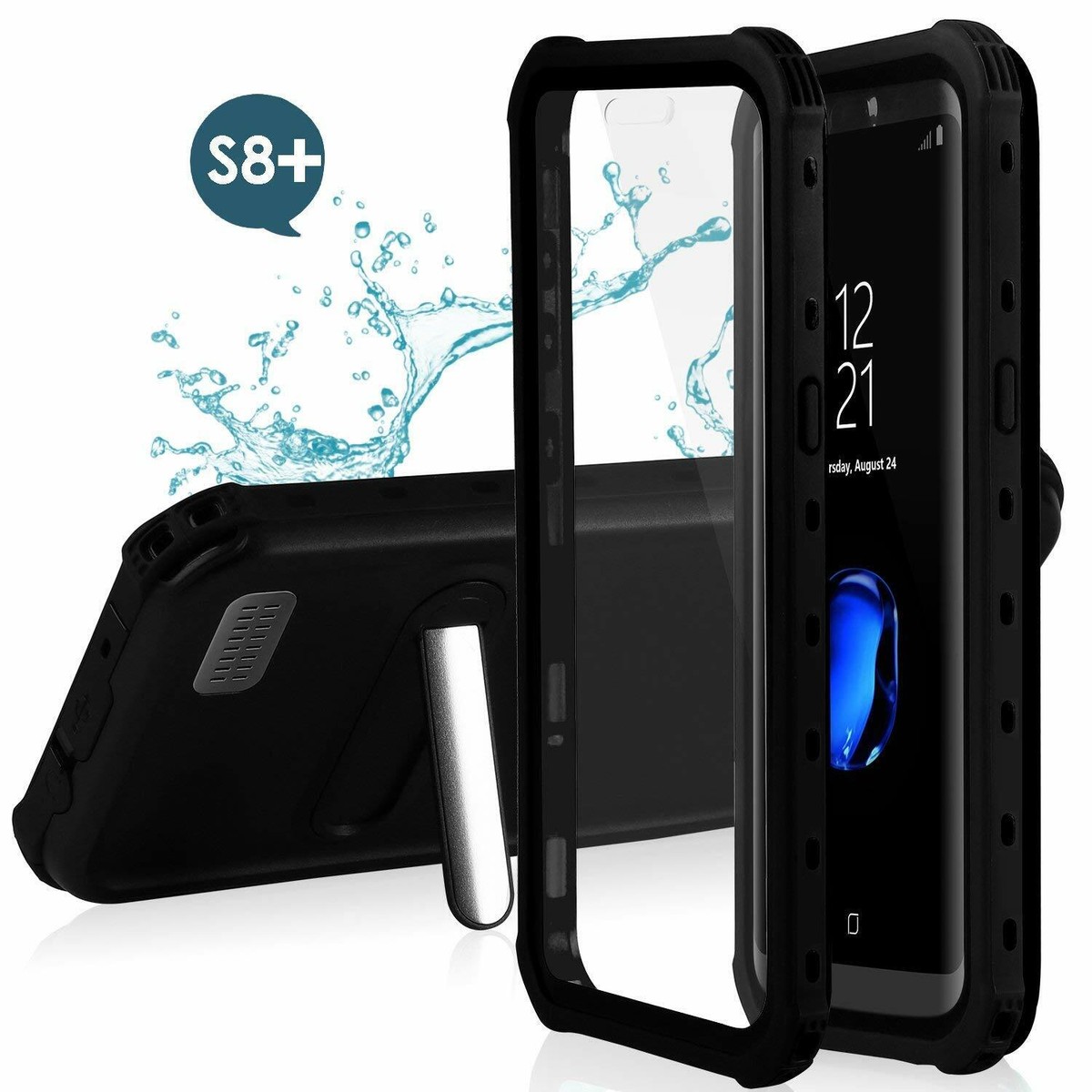 For Samsung Galaxy S8 Plus Waterproof Case Shockproof with Built-in  Kickstand S8