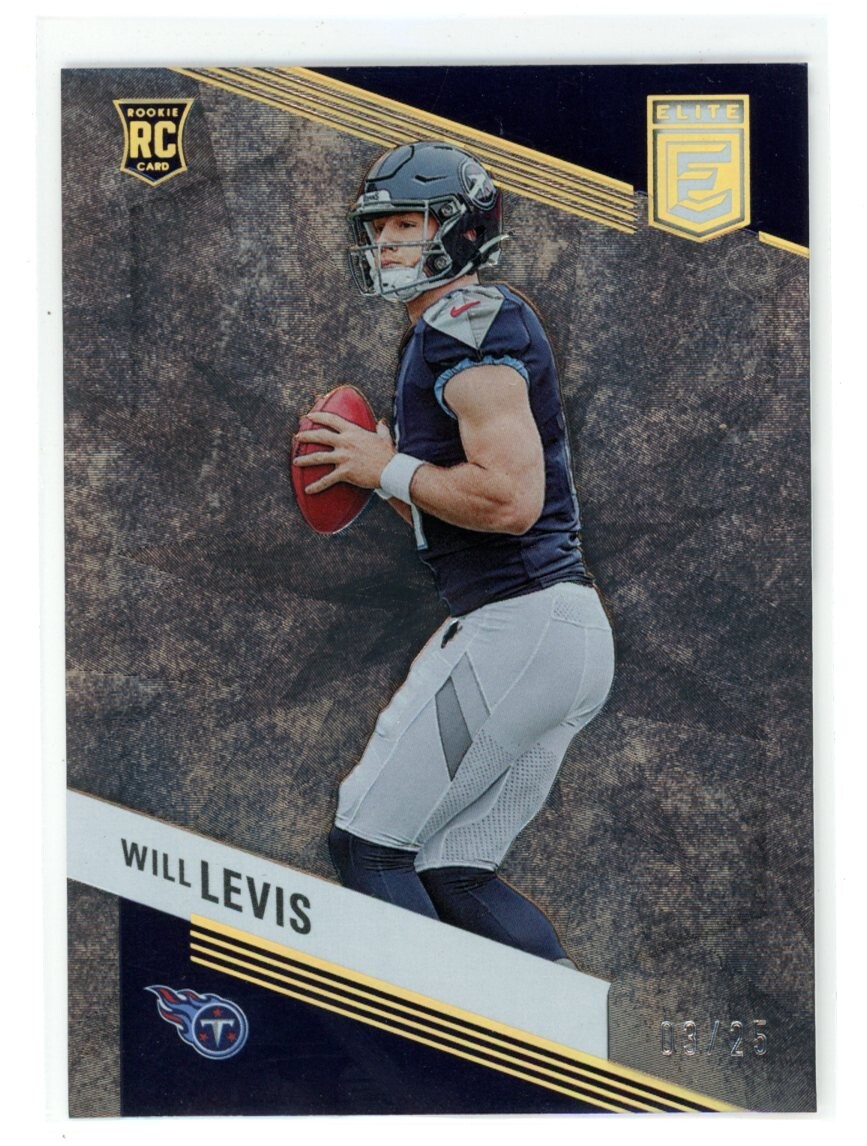2023 Panini Donruss Elite #197 Black Will Levis RC Rookie /25 Tennesse Titans