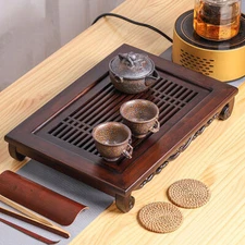 Bamboo Wood Tea Tray-Drainage Water Storage Tea Board Kung Fu Tea Tray NEW