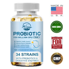 Probiotics Digestive Enzymes 120 Capsules 100 Billion CFU Potency Immune Health