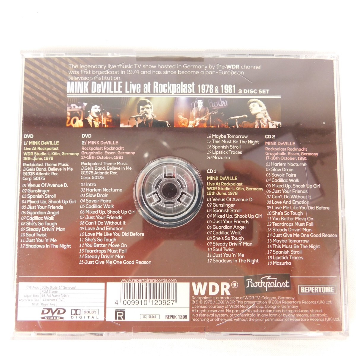 Mink DeVille Live at Rockpalast 1978 & 1981 2 CD DVD NTSC Region