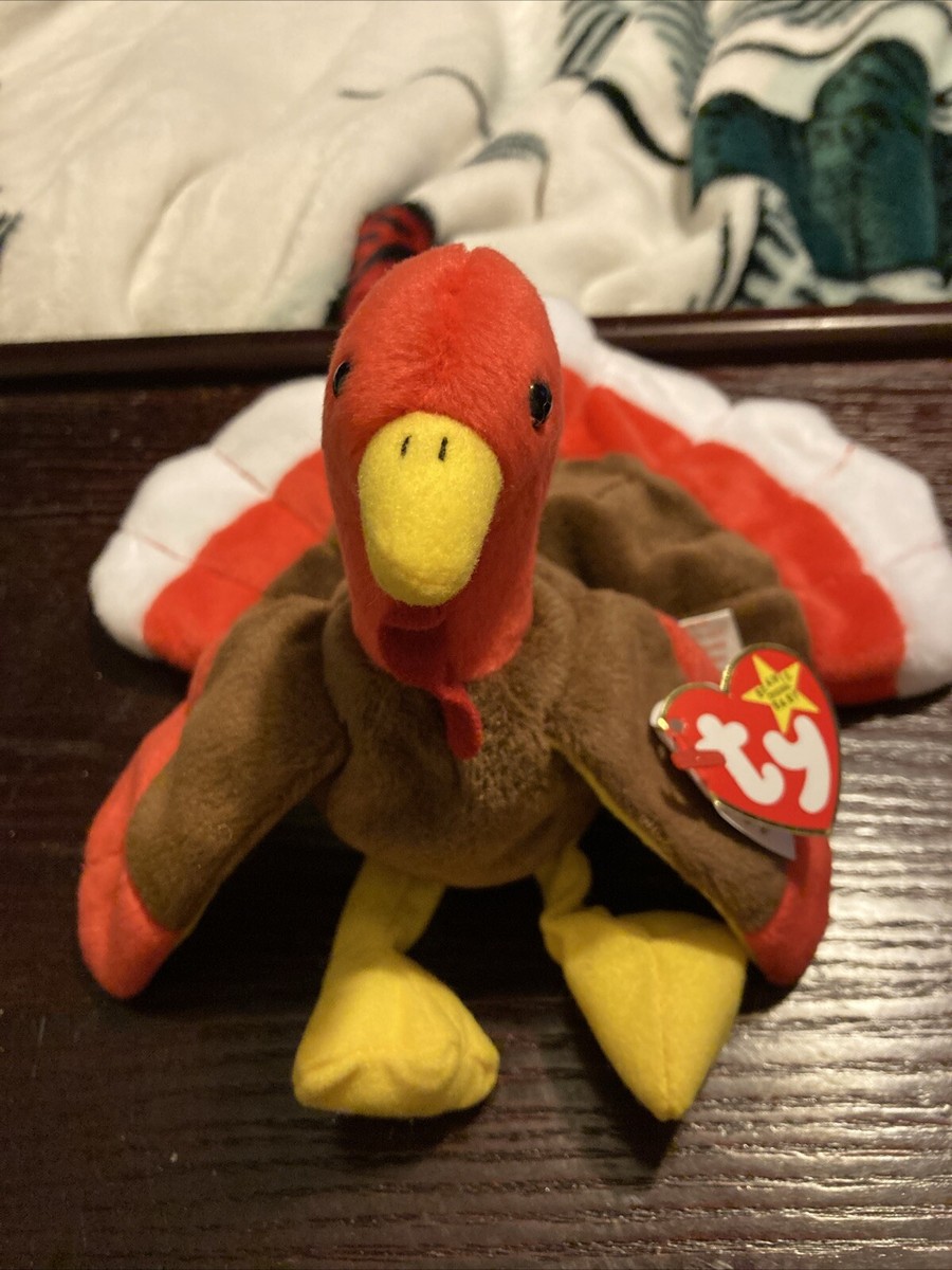 TY Beanie Baby Gobbles The Turkey, 11/27/96, with Both Tags