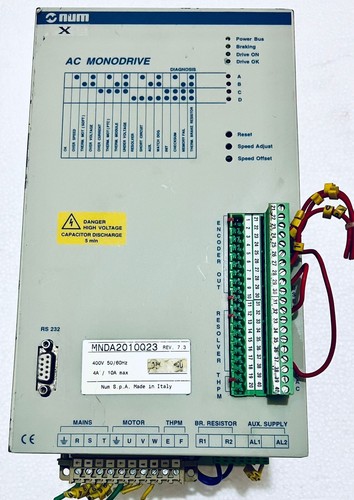 NUM MNDA2-010-Q23 DRIVE AC MONODRIVE 10AMP 400VAC non funzionante - Foto 1 di 7