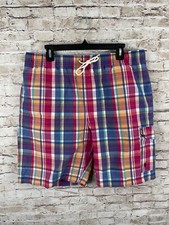 Vintage Polo Ralph Lauren Bright Plaid Cargo Pocket Swim Trunks - Men  s Large
