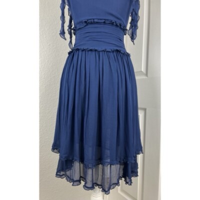 ワンピース CHLOE INK NAVY SILK DRESS CHLOE Vintage 100% Silk Dress | eBay