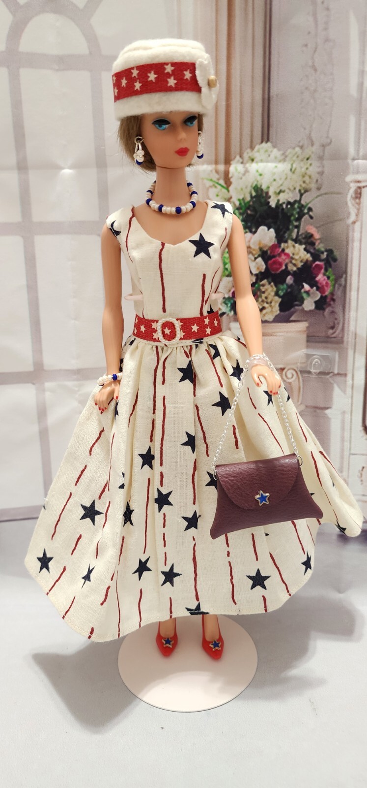 4th Of July Stars Print Dress Set
