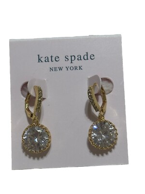 New Gold Unique Crystals CZ leverback drop dangle earrings kate ks