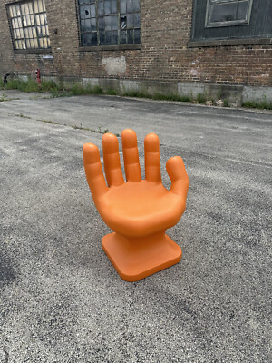 GIANT Orange right HAND SHAPED CHAIR 32