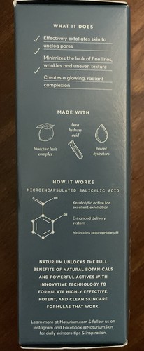 Naturium BHA Liquid Exfoliant 2% Salicylic Acid & Bioactive Fruit Acids - SEALED - Picture 3 of 5