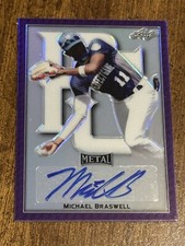 MICHAEL BRASWELL 2020 Leaf Perfect Game PURPLE AUTOGRAPH #19/25 LSU TIGERS