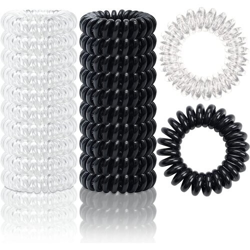 Hair silicone ties Spiral Coil Band Tangle Telephone Cord Wire Elastic Bobble - Picture 9 of 24