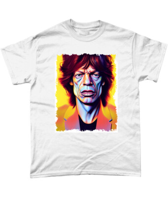 Mick Jagger Caricature Shirt Rolling Stones Keith Richards Ronnie Wood