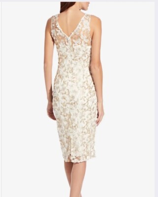 ADRIANNA PAPELL Embroidered Sleeveless Sheath Dress Women's Dress Ivory Sz2 | eBay ADRIANNA PAPELL Embroidered Sleeveless Sheath Dress Women's Dress Ivory Sz2 | eBay