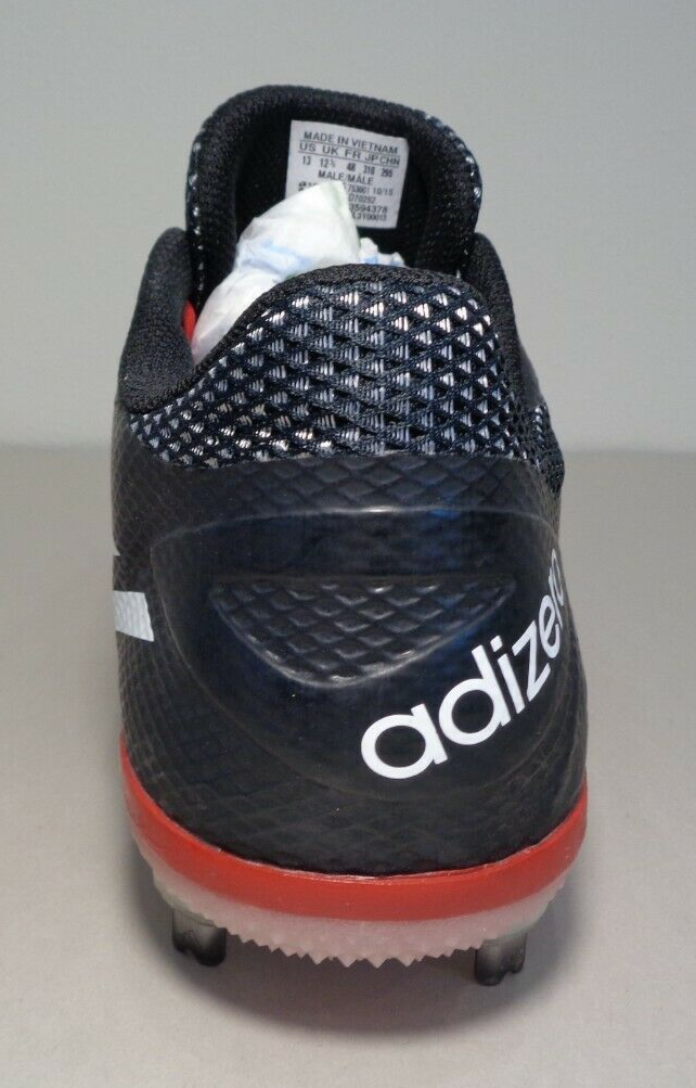 Adidas Size 13 M ADIZERO Black Red Baseball Cleats New Men display picture 2