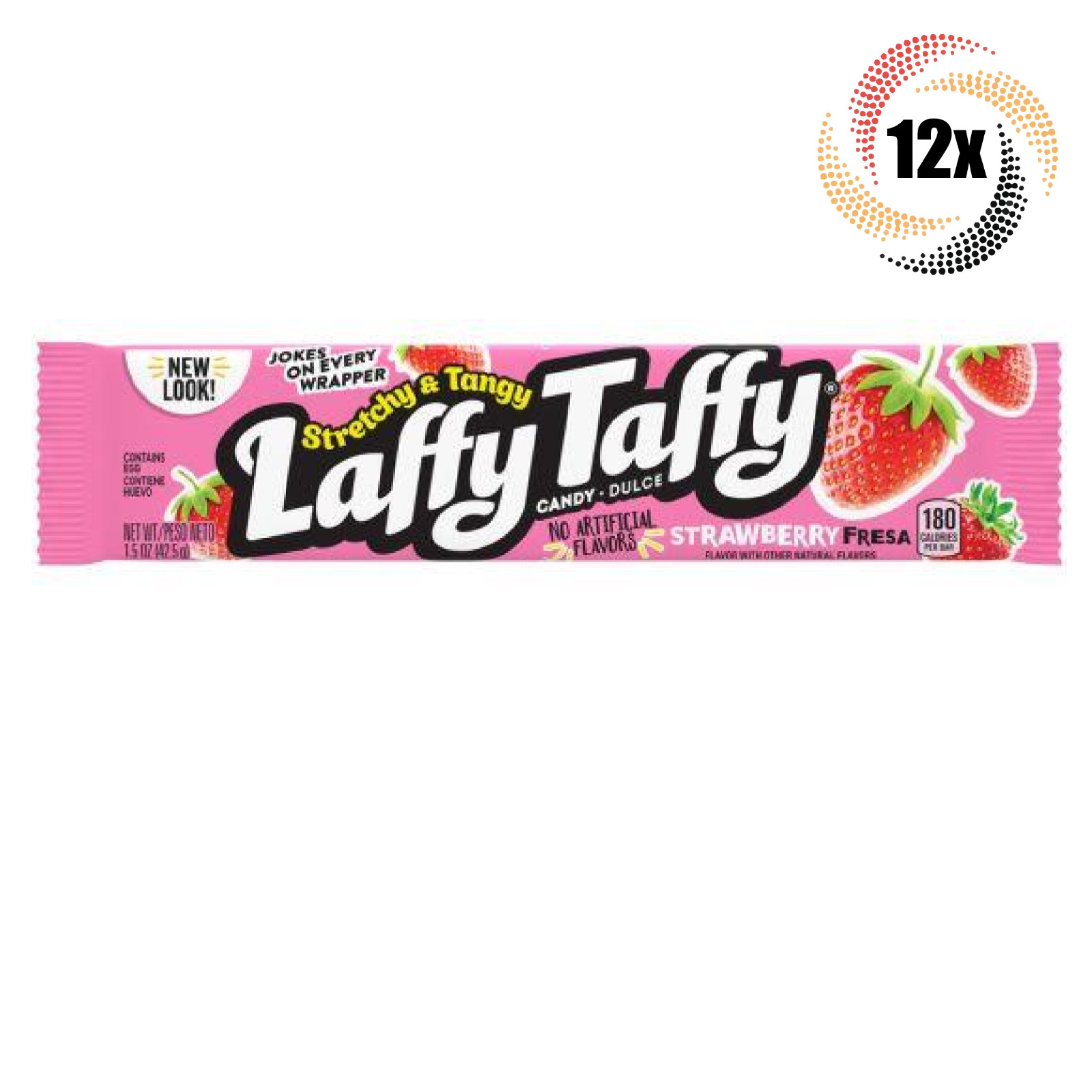 12 батончиков Laffy Taffy Strawberry Fresa с эластичным и острым вкусом карамели | 1,5 унции